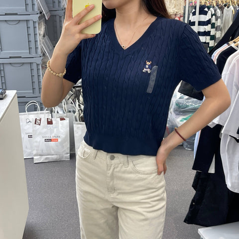 韓國 SPAO V-neck short-sleeved knit【SP030】 - STT Mall HK 靚太網購