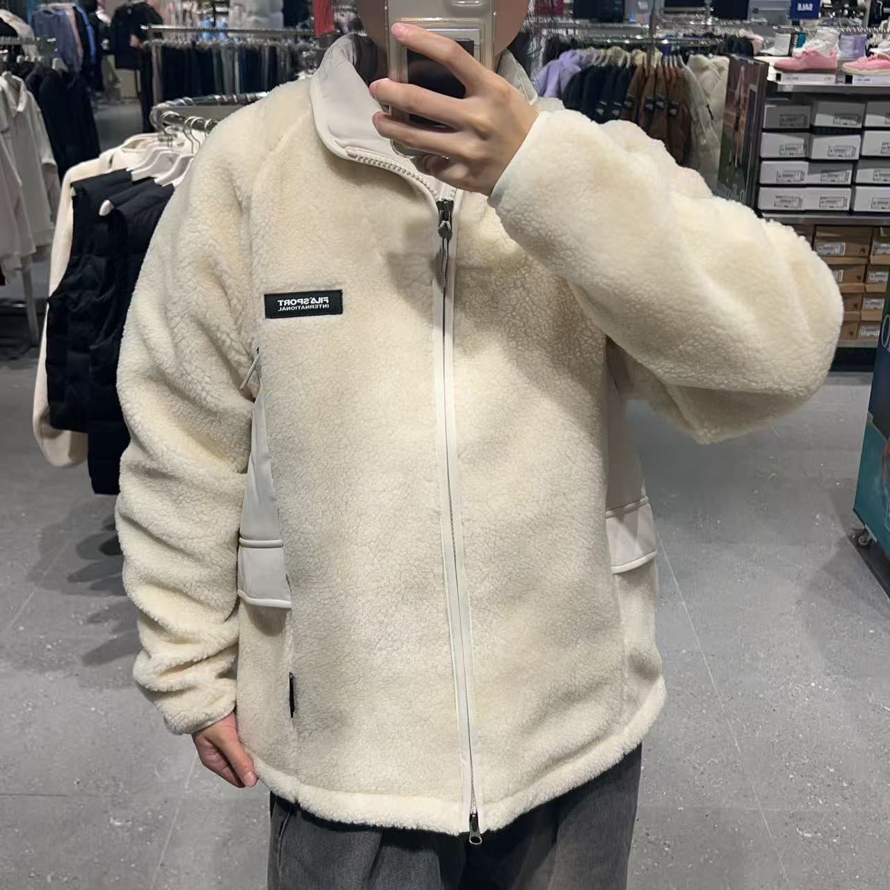 韓國 FILA Woven Color Block Fleece Jacket【FA020】