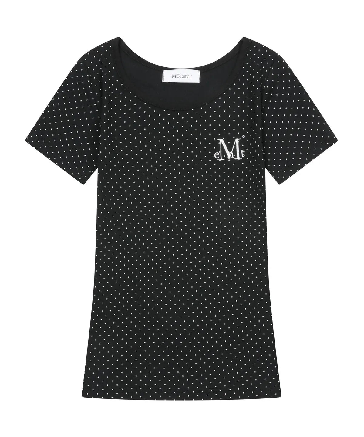 韓國 Mucent Poit Dot Midi Slim Fit Half T-Shirt【MU031】