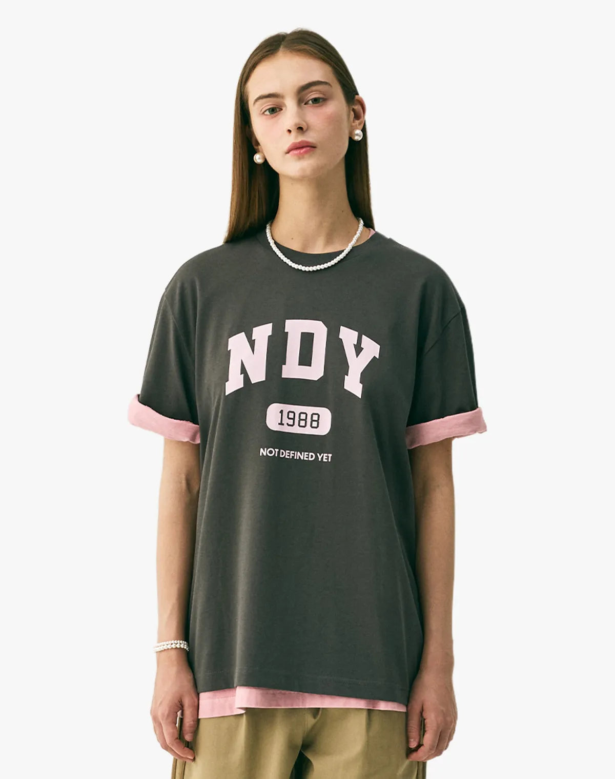 韓國 Nerdy Arch Logo Short Sleeve T-Shirt【NY080】
