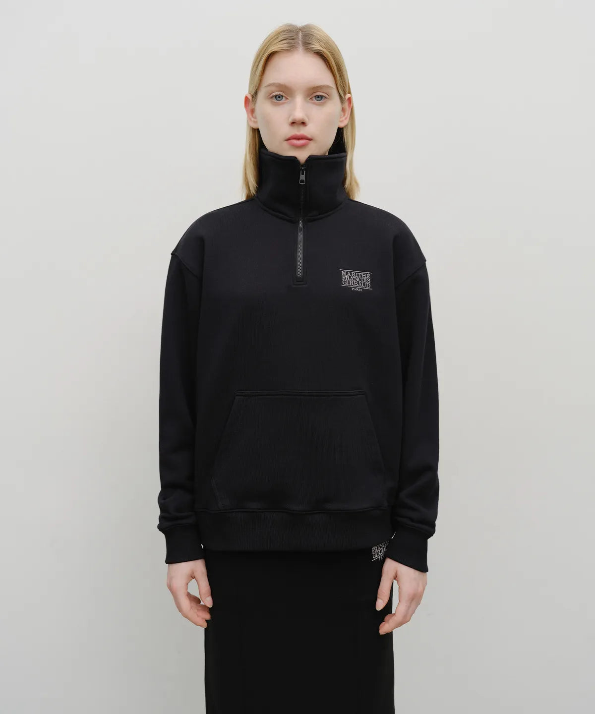 韓國 Marithe Francois Girbaud Classic Logo Half Zipup Sweatshirt【MF662】