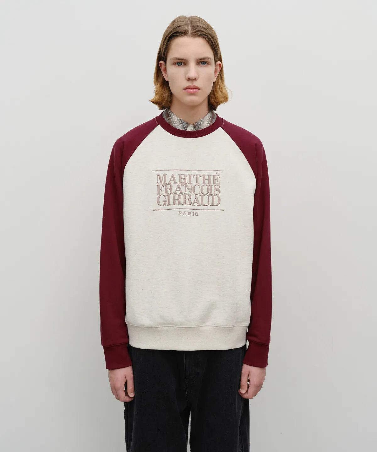 韓國 Marithe Francois Girbaud Classic Logo Color Block Raglan Sweatshirt【MF657】