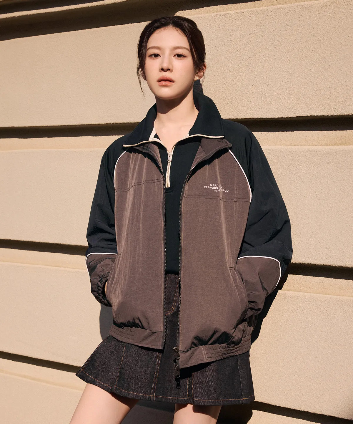 韓國 Marithe Francois Girbaud Color-Block Highneck Windbreaker【MF646】