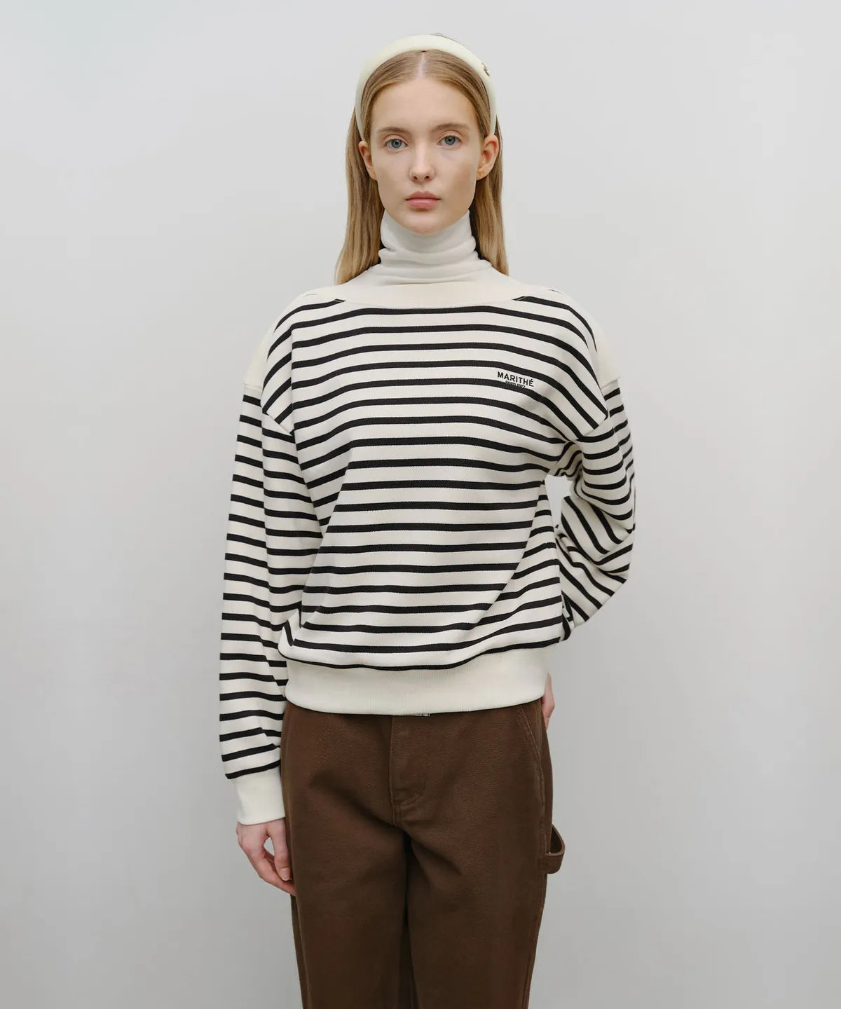 韓國 Marithe Francois Girbaud W Boat Neck Oversized Sweatshirt【MF705】