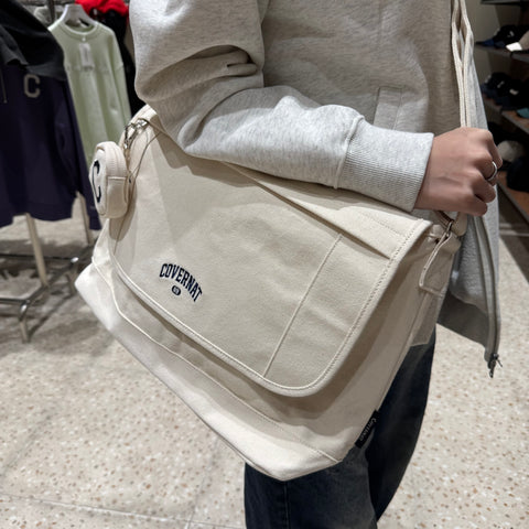 韓國 Covernat Canvas Serif Messenger Bag【CO065】 - STT Mall HK 靚太網購