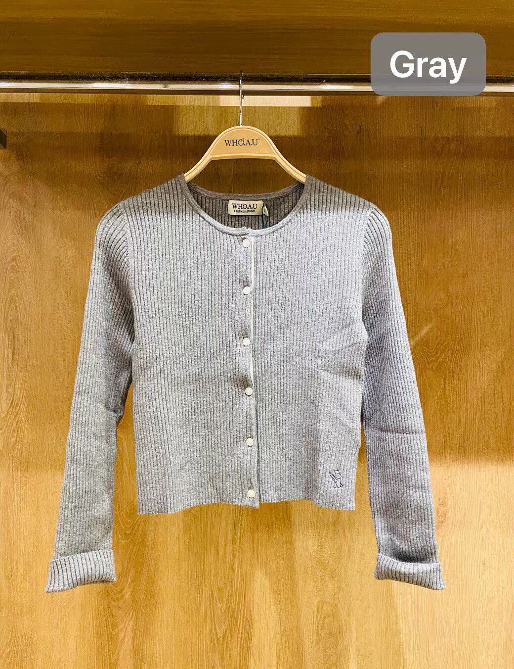 韓國 Who.A.U Ribbed Button Cardigan【WA221】