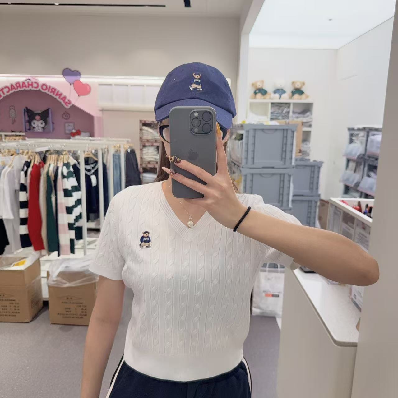 韓國 SPAO V-neck short-sleeved knit【SP090】