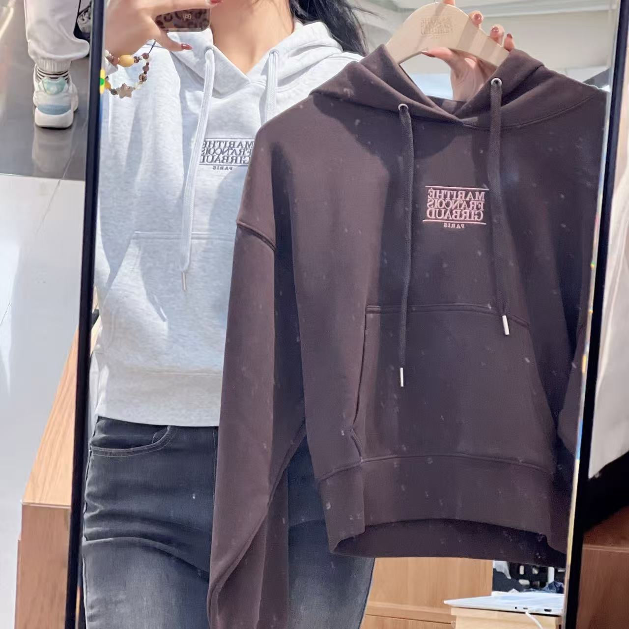 韓國 Marithe Francois Girbaud W Small Classic Logo Crop Hoodie 【MF683】