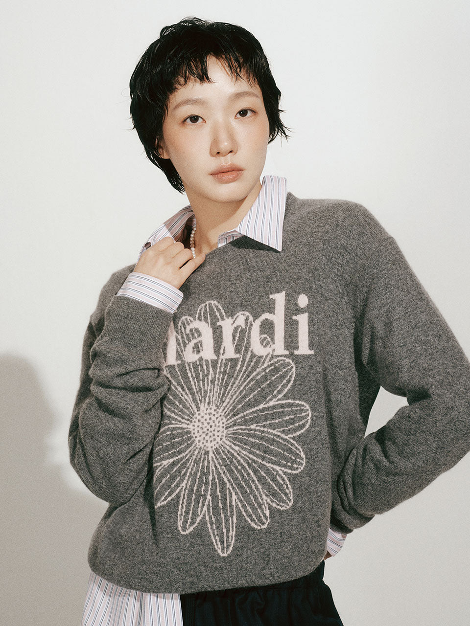 韓國 Mardi Mercredi Cashmere Crew Neck Flowermardi【MM220】