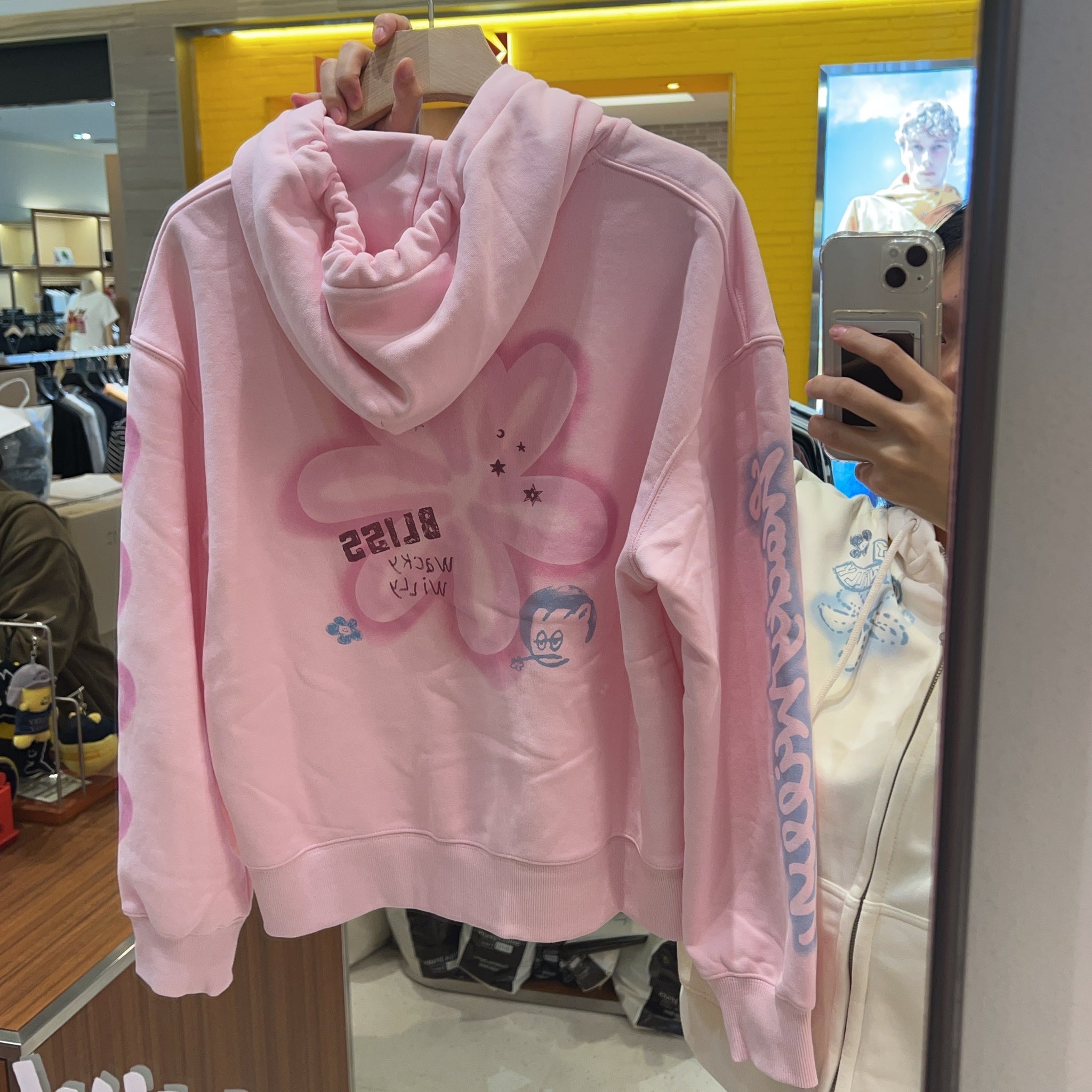 韓國 Wacky Willy Women's Flower Graphic Hooded Zip-Up【WW023】