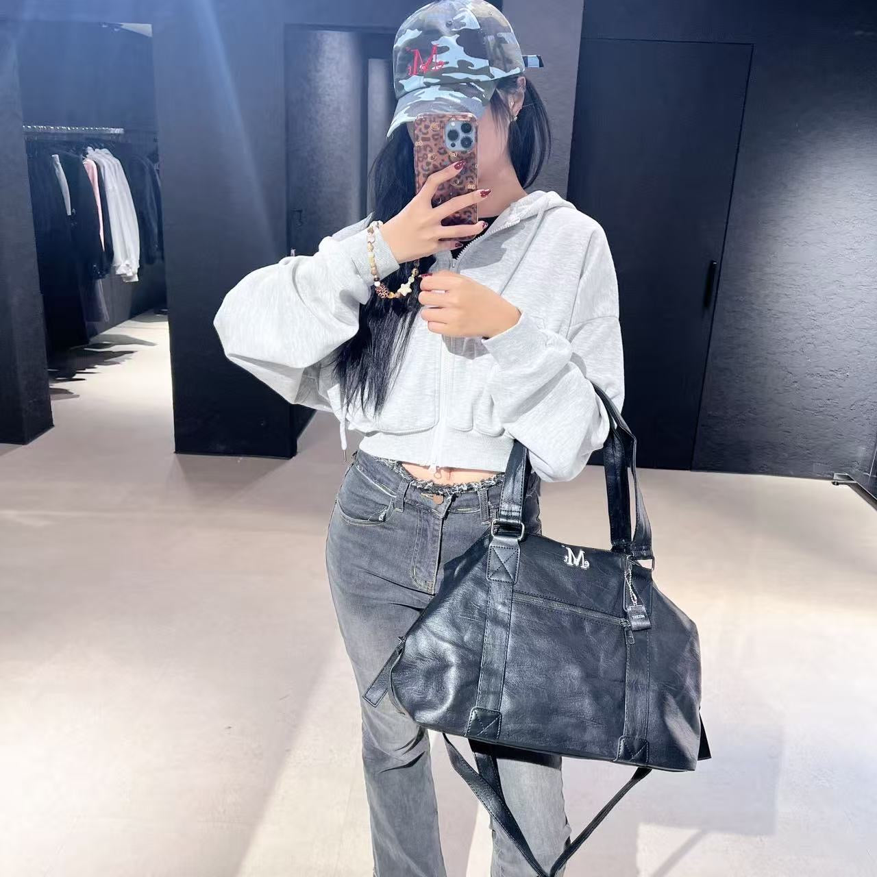 韓國 Mucent Prime Wrinkle Leather Tote Bag【MU103】