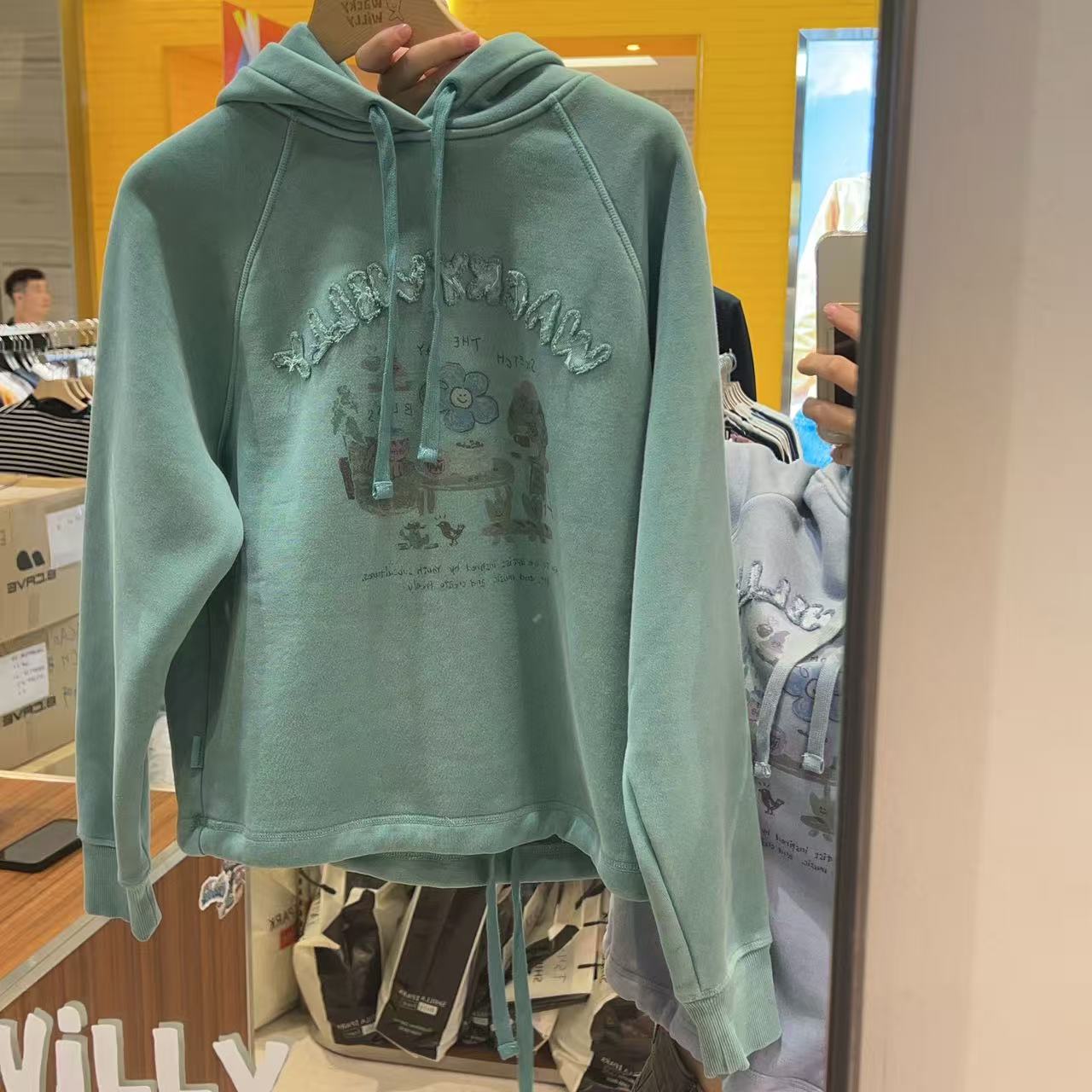 韓國 Wacky Willy Women's Pigment Graphic Hoodie【WW020】