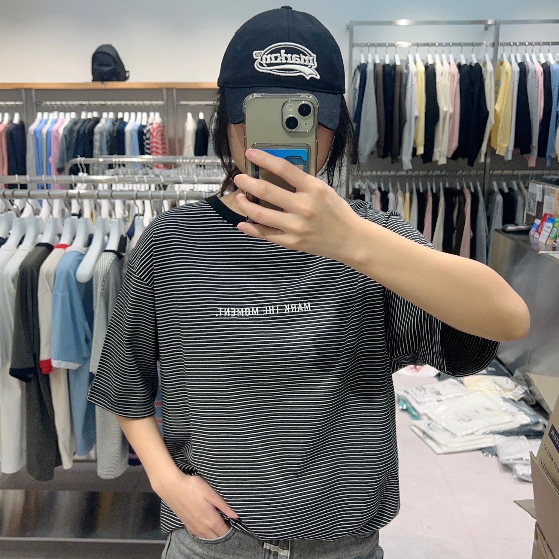 韓國 Markm MONO STRIPE T-SHIRT【MA136】