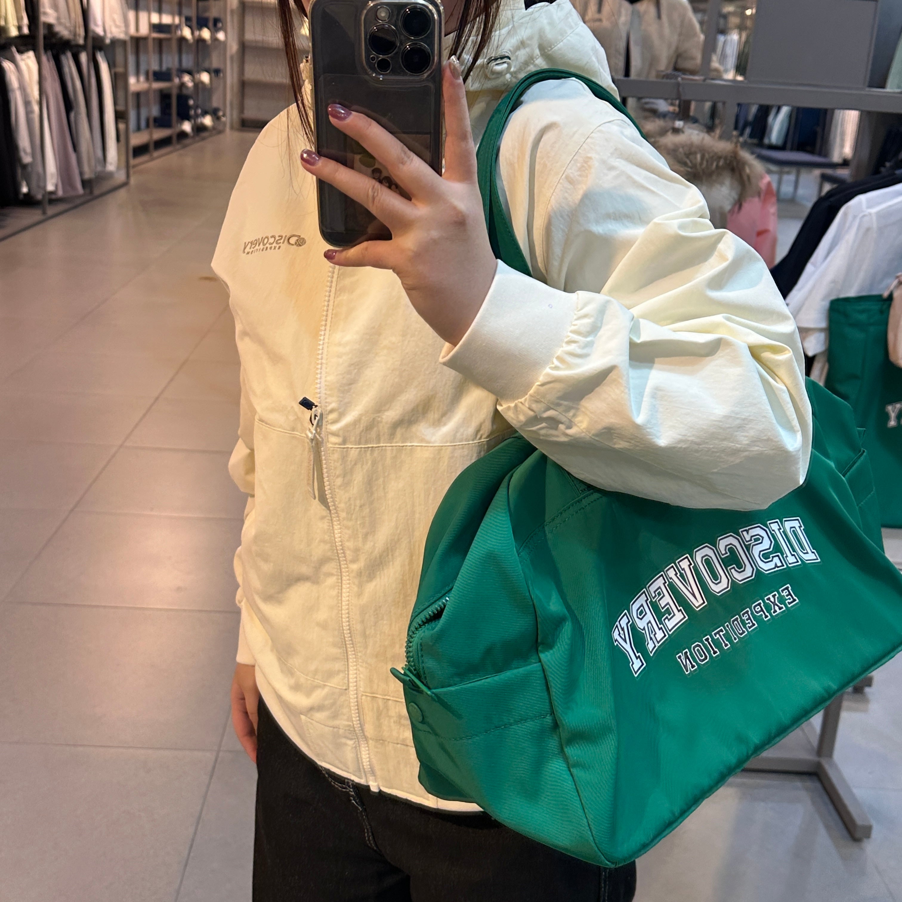 韓國 Discovery Varsity Logo Boston Bag【DY141】