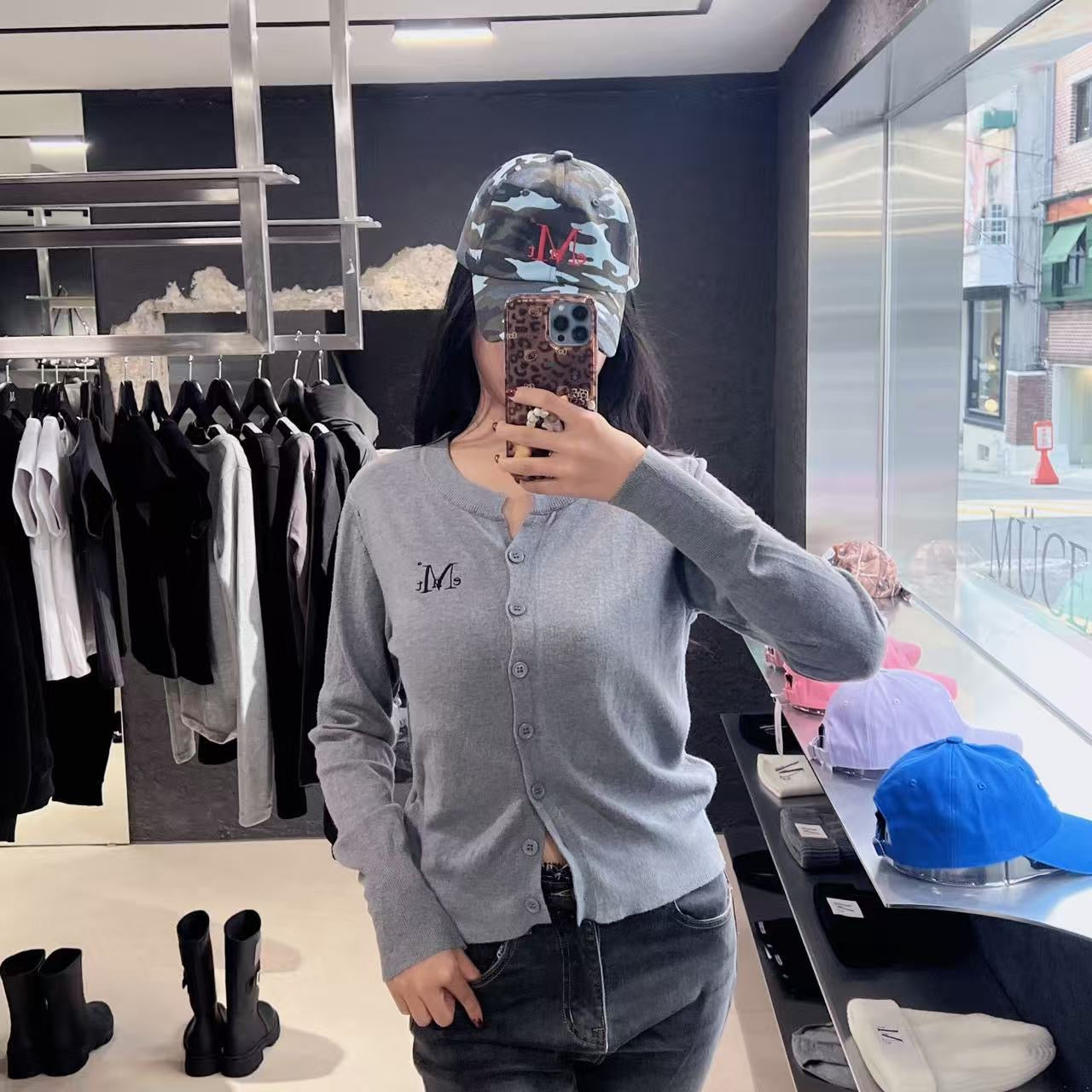 韓國 Mucent Marais 7-Button Crop Henry Neck Cardigan【MU121】