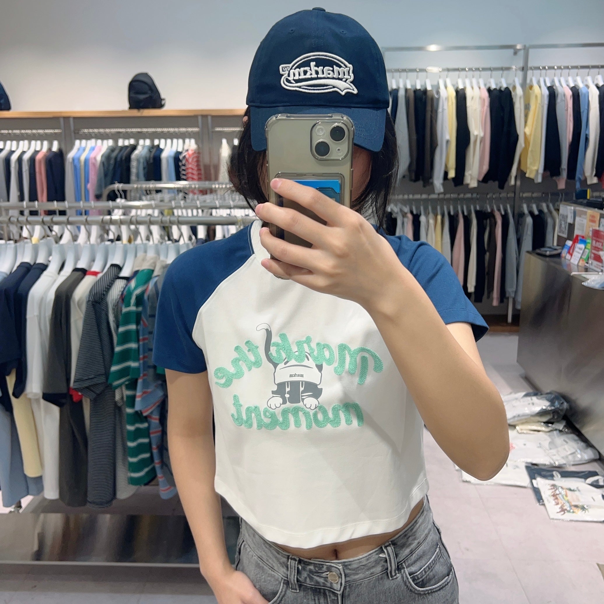 韓國 Markm (W) RAGLAN MARKO CROP T-SHIRTS【MA139】