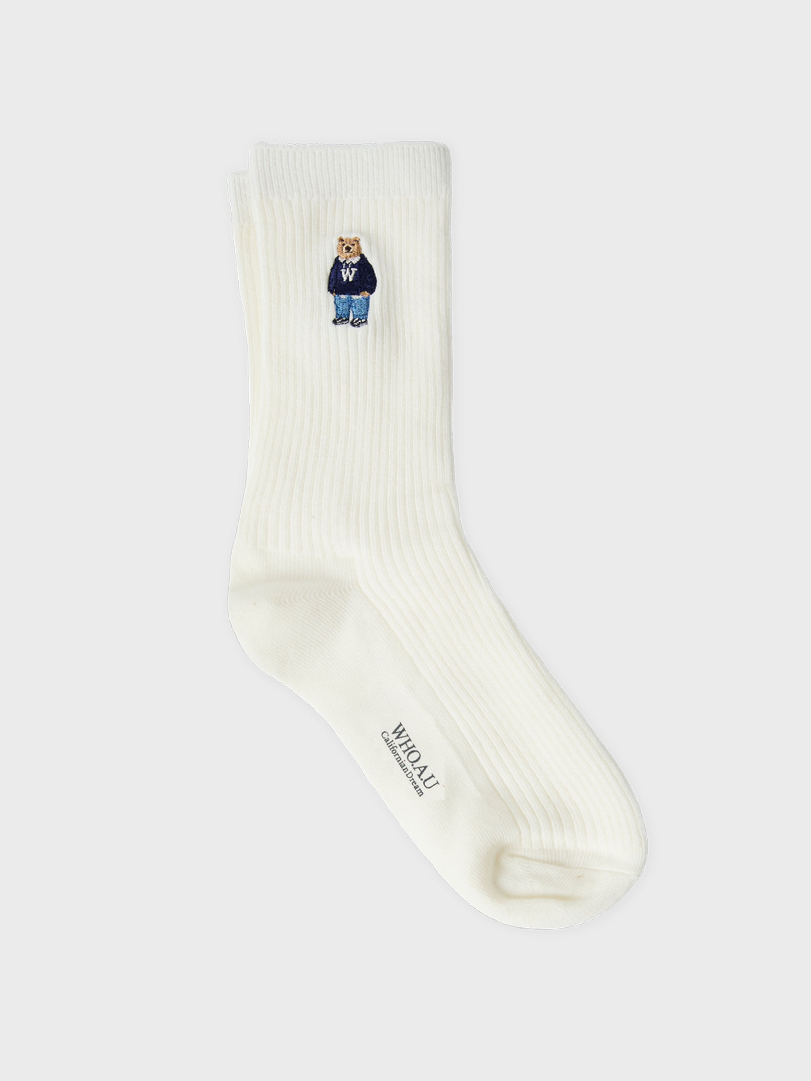 韓國 Who.A.U Steve Embroidery Socks【WA213】