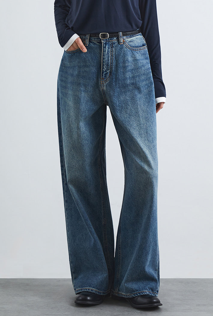 韓國 SPAO Long Wide Jeans【SP372】