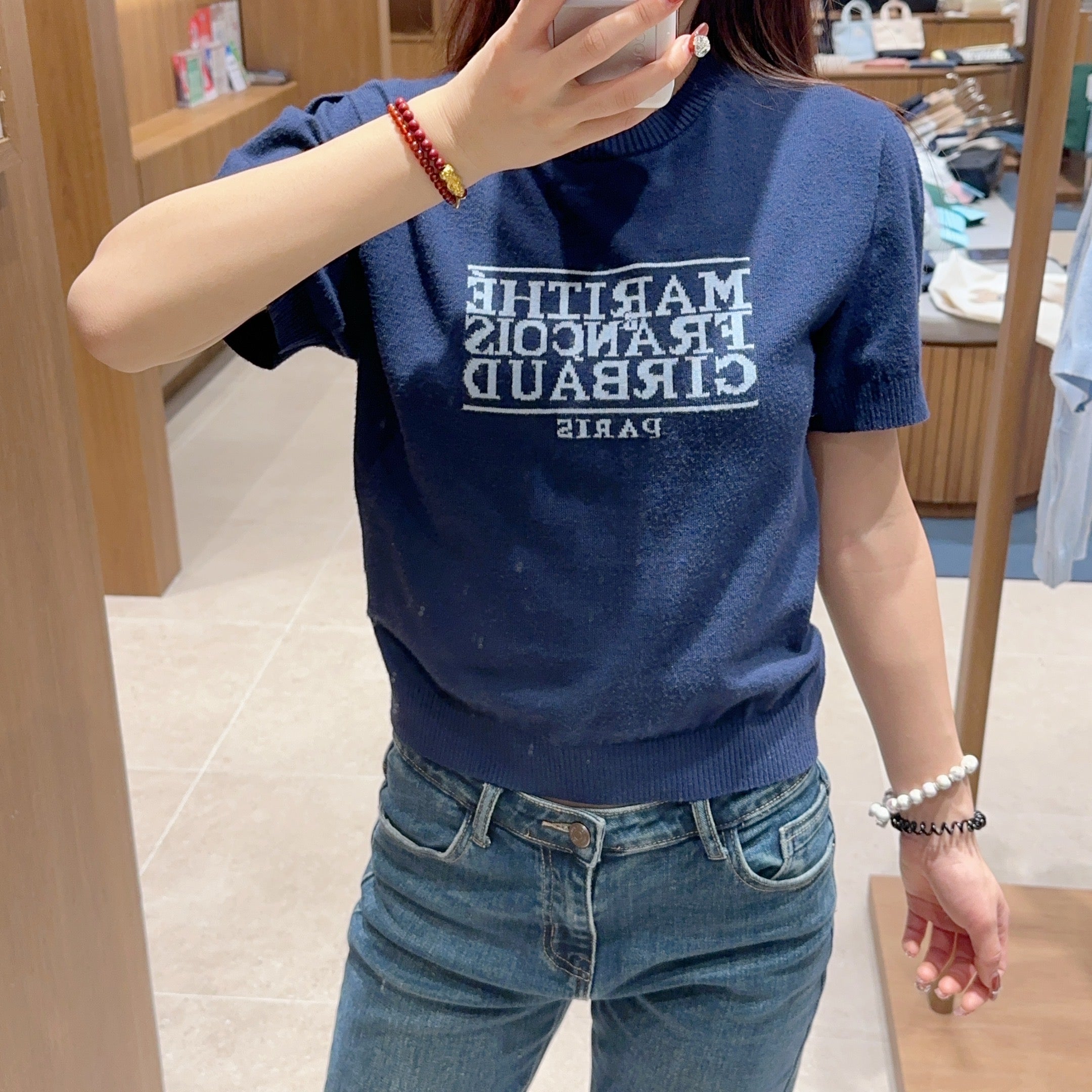 韓國 Marithe Francois Girbaud W CLASSIC LOGO HALF KNIT【MF327】