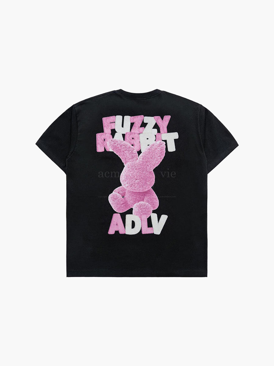 韓國 ADLV FUZZY FONT RABBIT SHORT SLEEVE T-SHIRT【AD004】