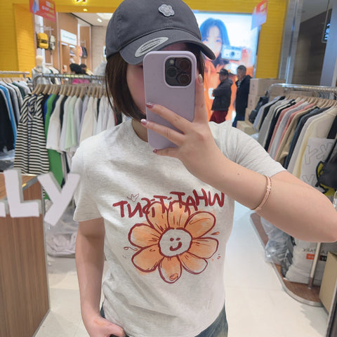 韓國 Wacky Willy Women'S Big Flory Short Sleeve T-Shirt【WW155】