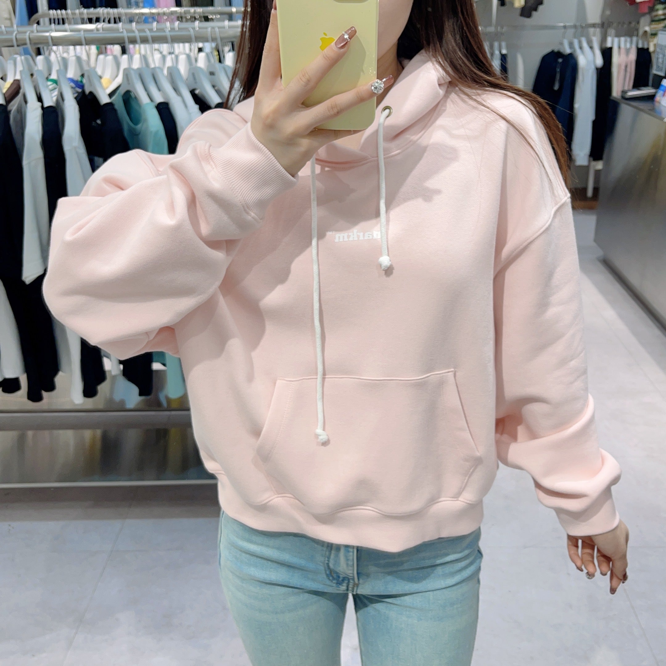 韓國 Markm (W) SMALL LOGO LOOSE-FIT HOODIE【MA096】