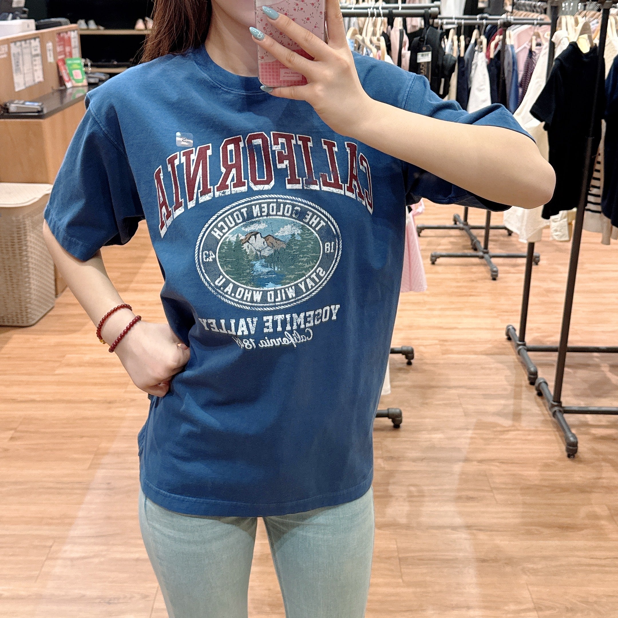 韓國 WhoAU California Dyed Graphic T-shirt【WA143】