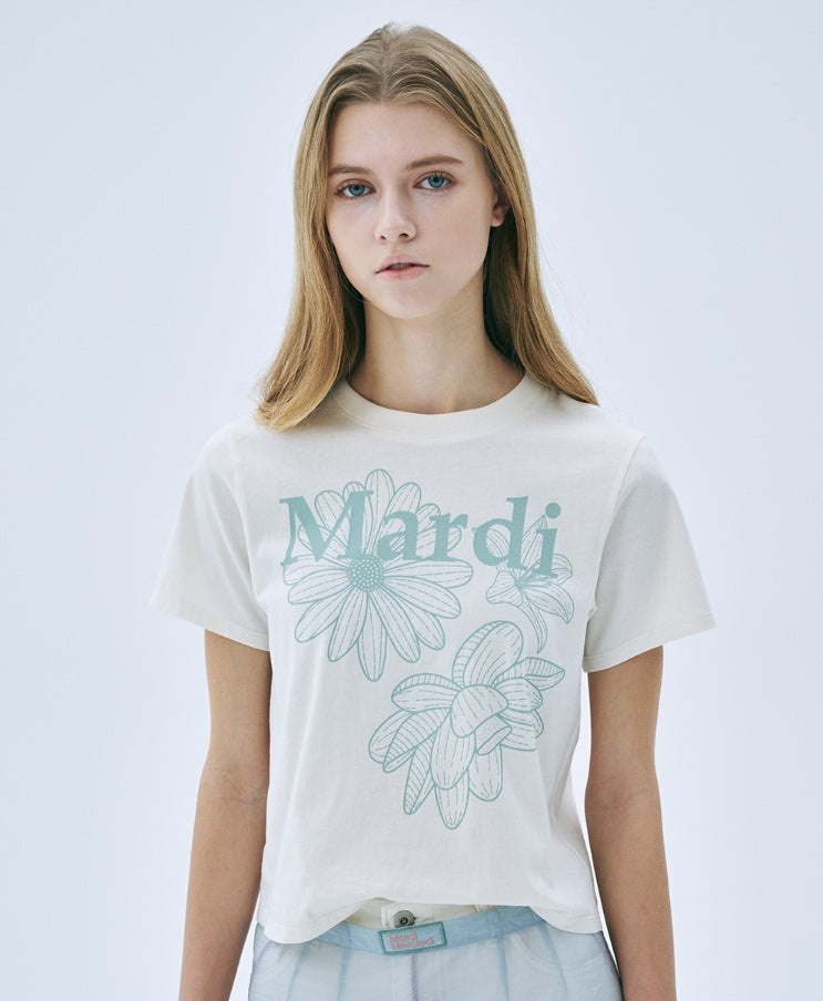 韓國 Mardi Mercredi SLIM TSHIRT TRIPLE FLOWER【MM042】