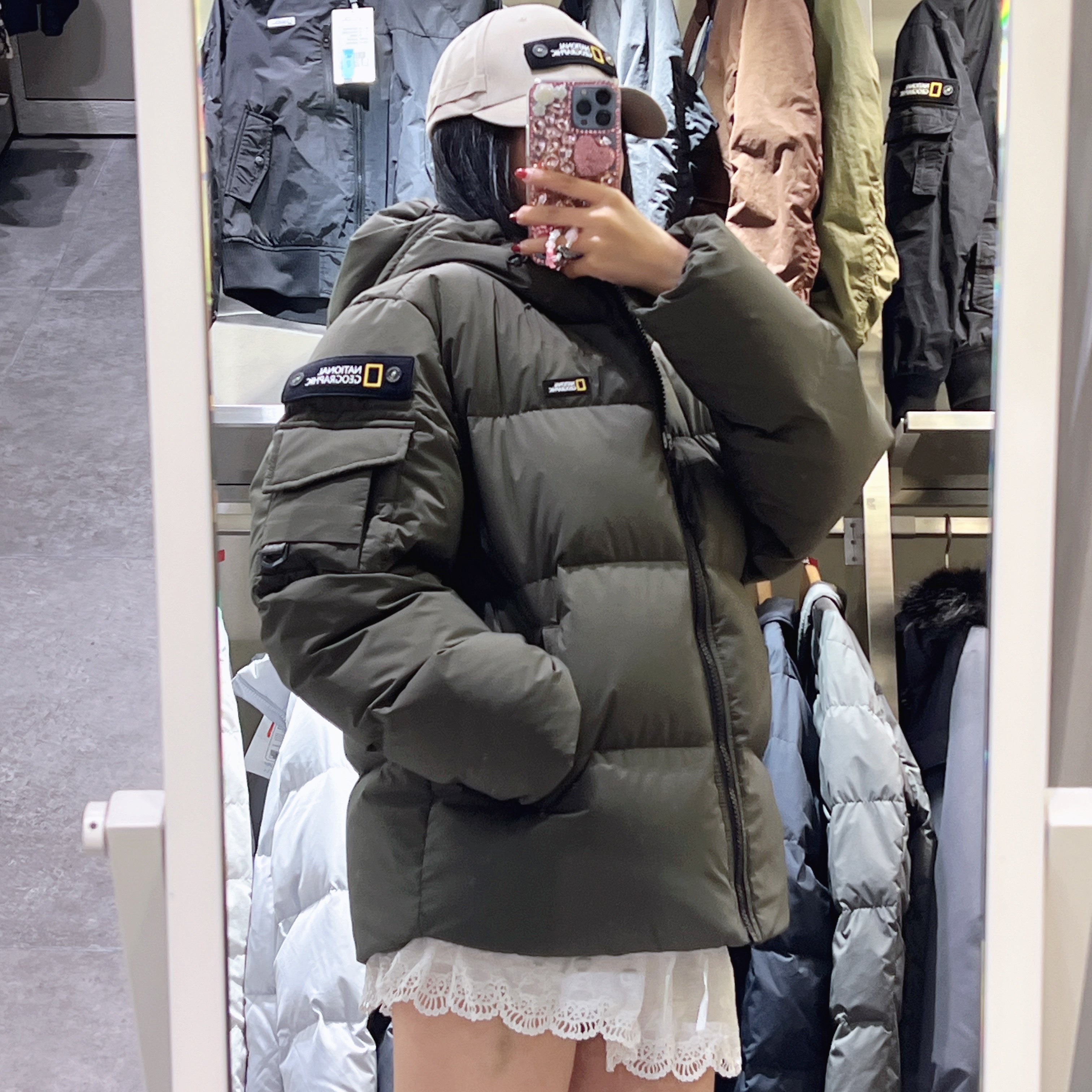 韓國 National Geographic Golden Mall Short Length Goose Hoodie Down Jumper鵝絨【NG819】