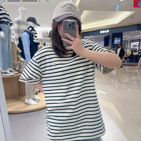 韓國 SPAO Striped Short Sleeve T-shirt【SP065】 - Image