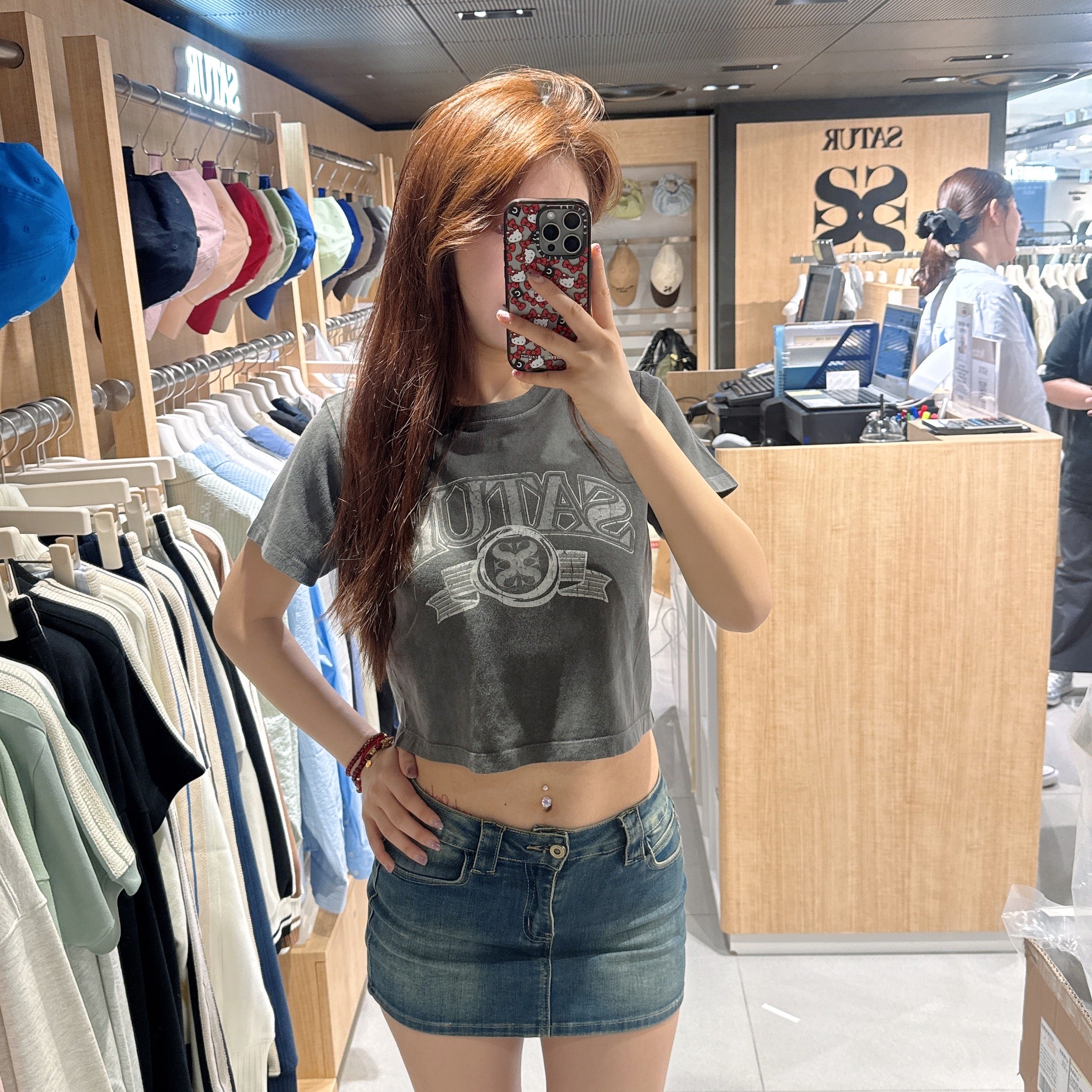 韓國 Satur Arch Logo Pigment Washed Short Sleeve T-Shirt【SR104】