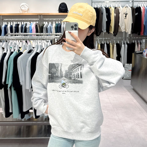 韓國 Markm VINTAGE PRINT BOARDER SWEATSHIRT【MA070】