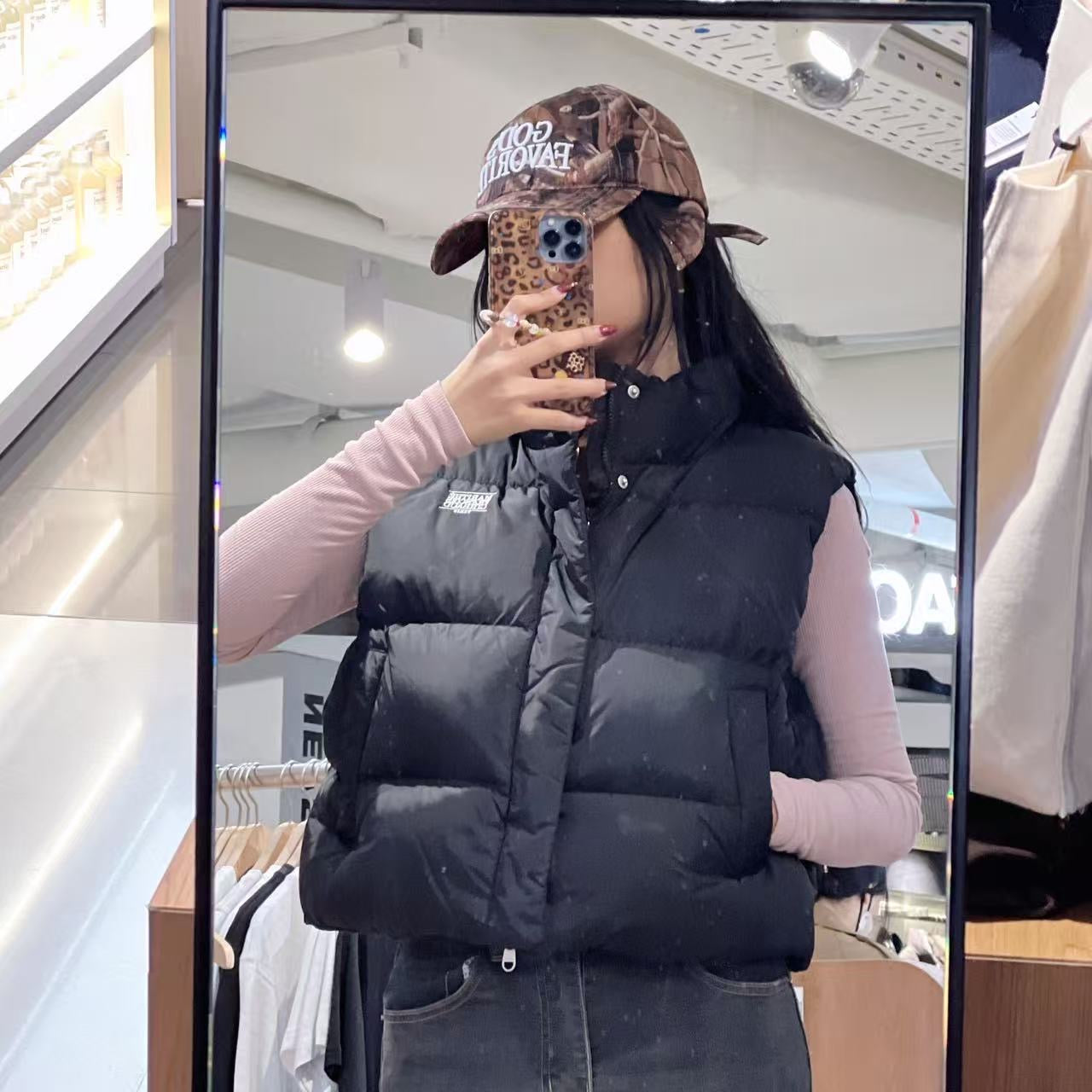 韓國 Marithe Francois Girbaud W Classic Logo Crop Down Vest (鴨絨)【MF761】