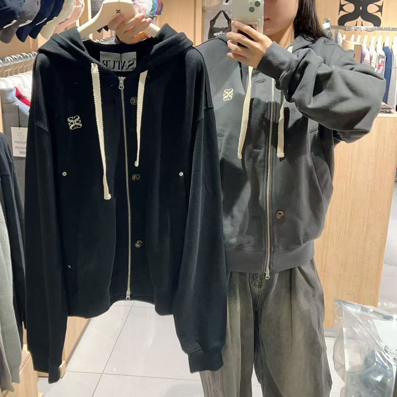 韓國 Satur Theo Cotton All Day Hooded Zip-Up【SR137】