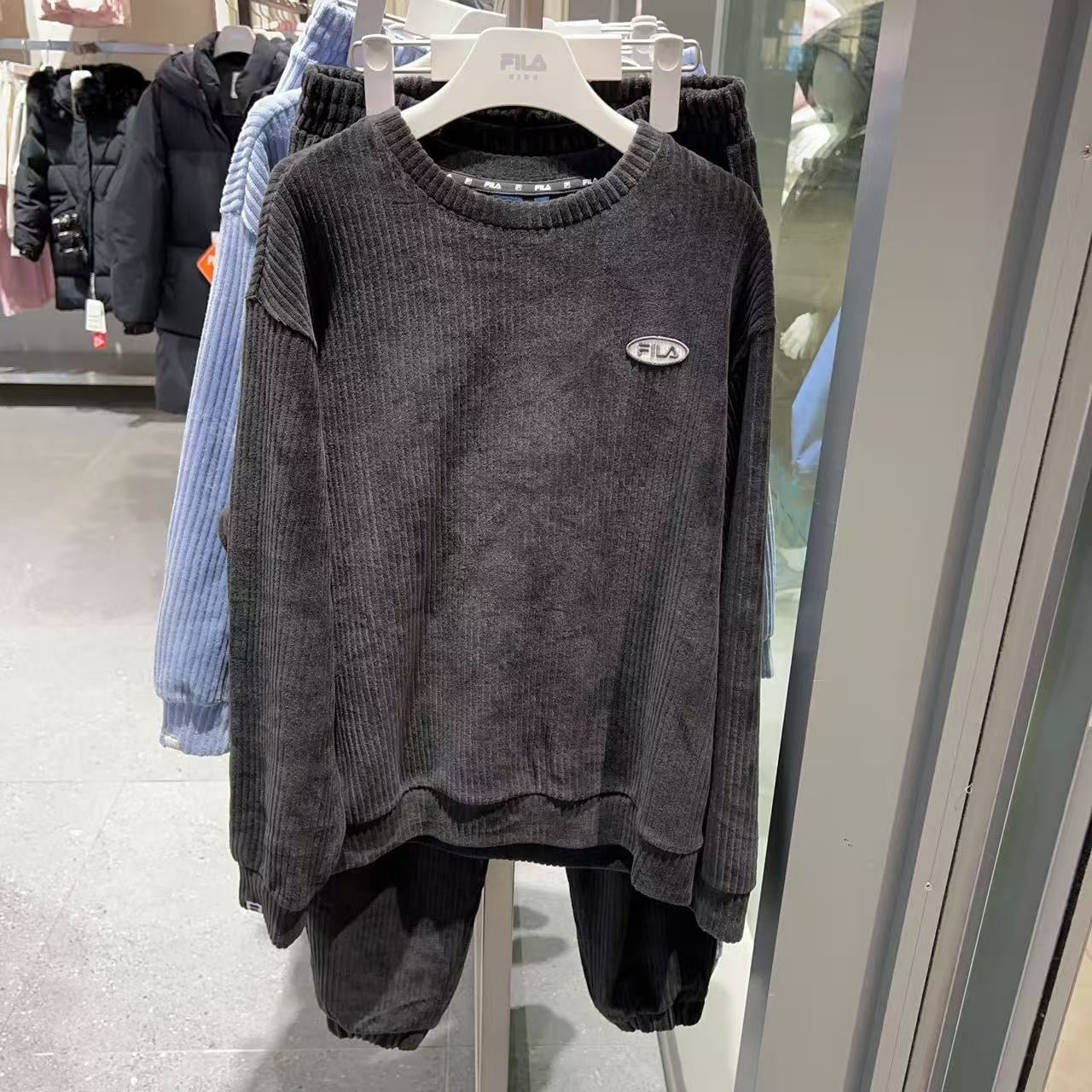 韓國 FILA Kids Velour Golji Top and Bottom Set【FA081】