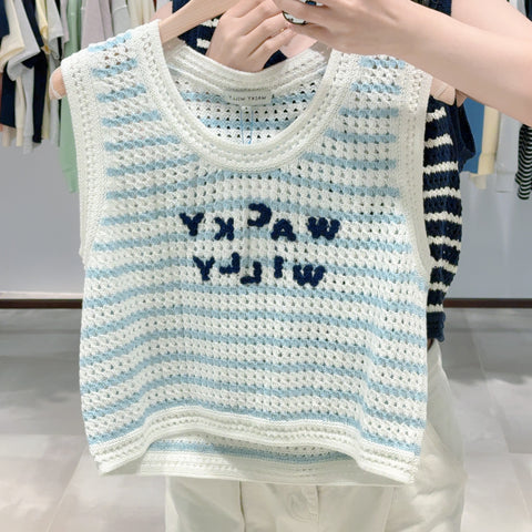 韓國 Wacky Willy Women's Short Striped Vest【WW166】