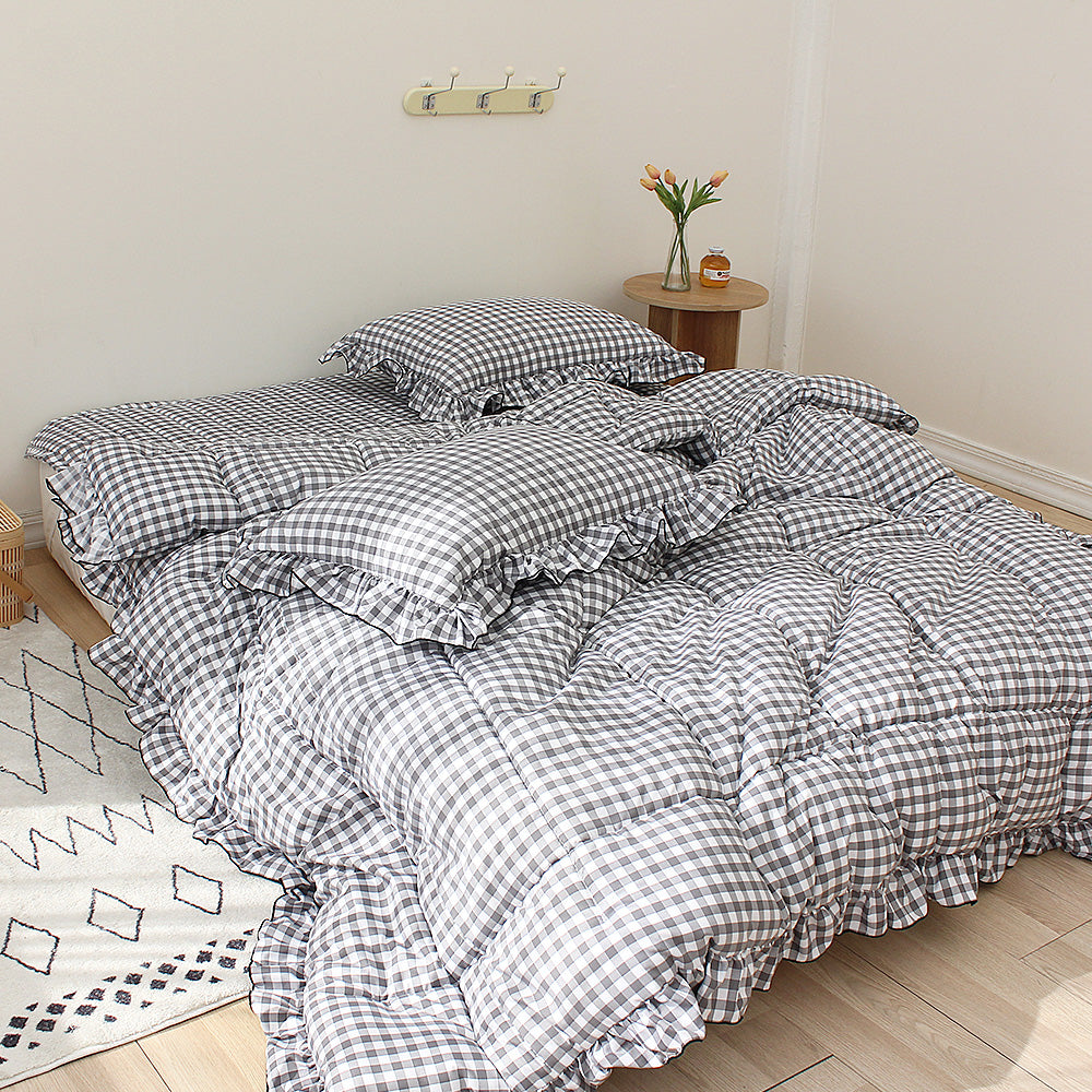 韓國 週日格紋荷葉邊【SM410】