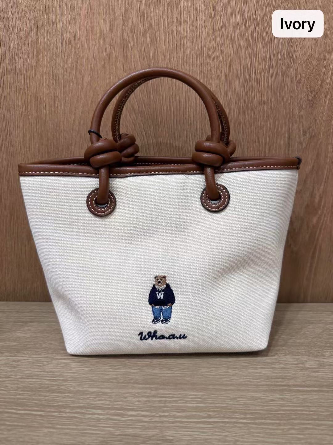 韓國 Who.A.U Canvas 2-way Tote Bag【WA210】
