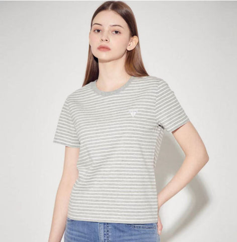 韓國 Guess Women's Mini Triangle Stripe Short Sleeve T-shirt【GU010】