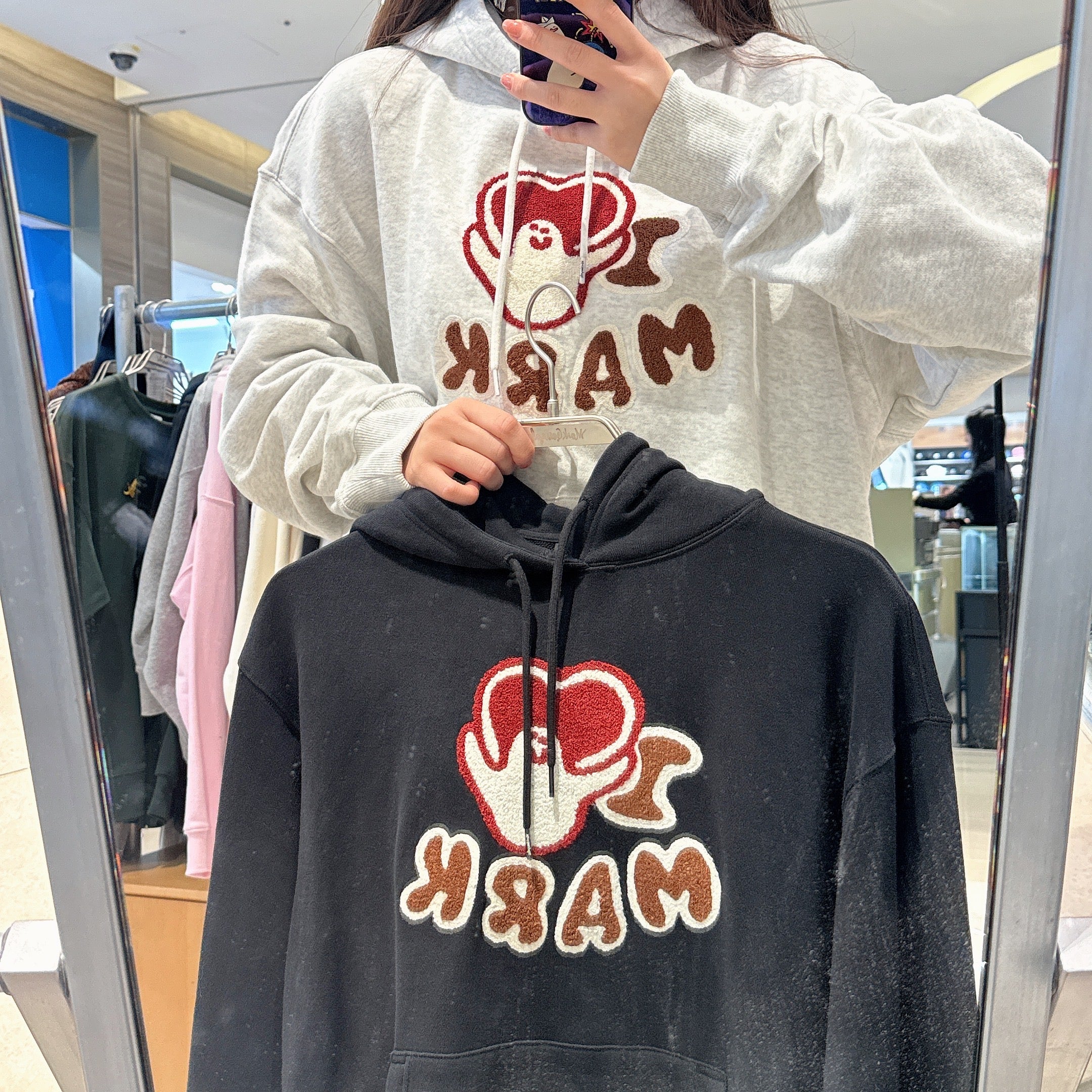 韓國 Mark Gonzales I LOVE Angel Boucle Embroidered Sweatshirt Hoodie【MG191】