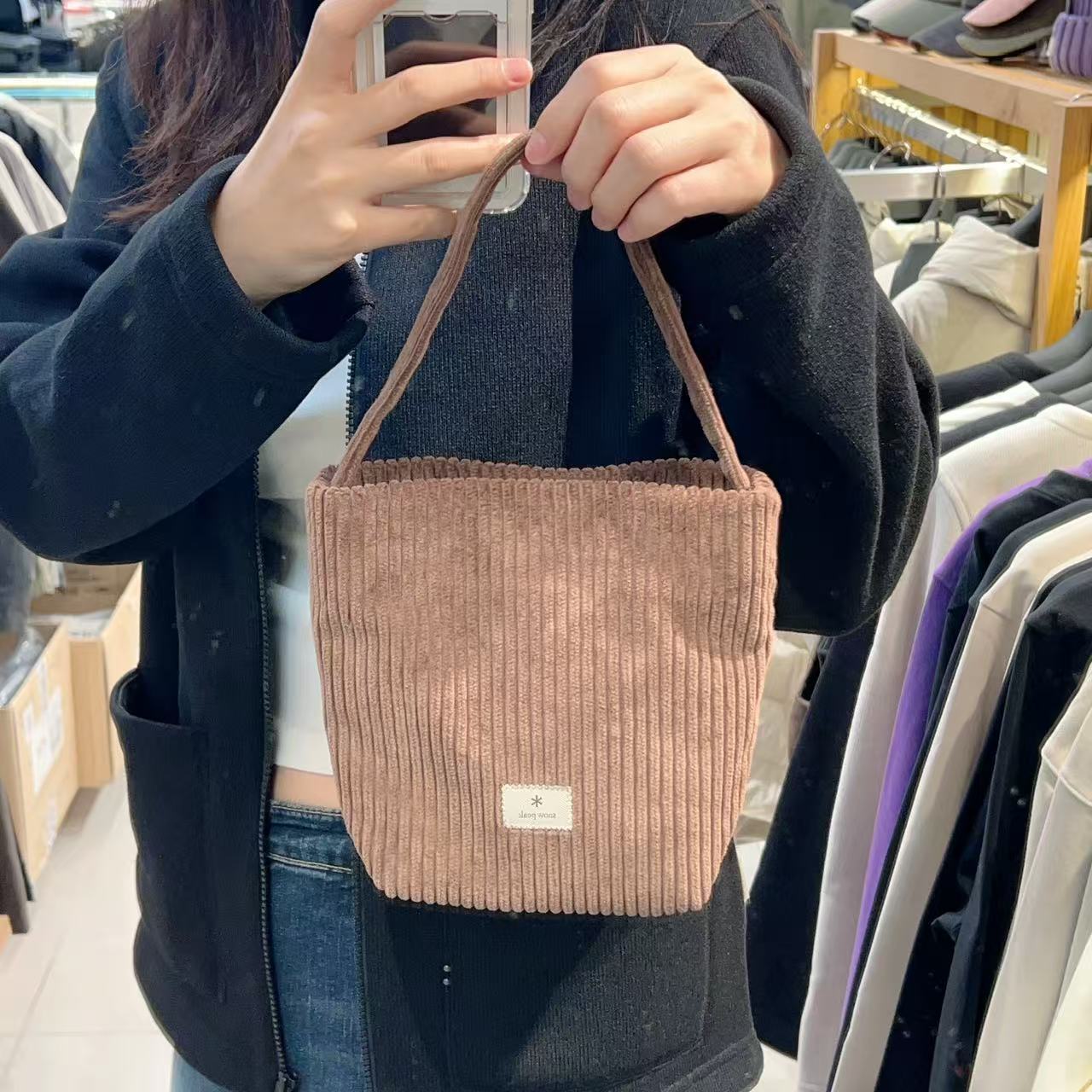 韓國 Snowpeak Corduroy Mini Tote Bag【SN006】
