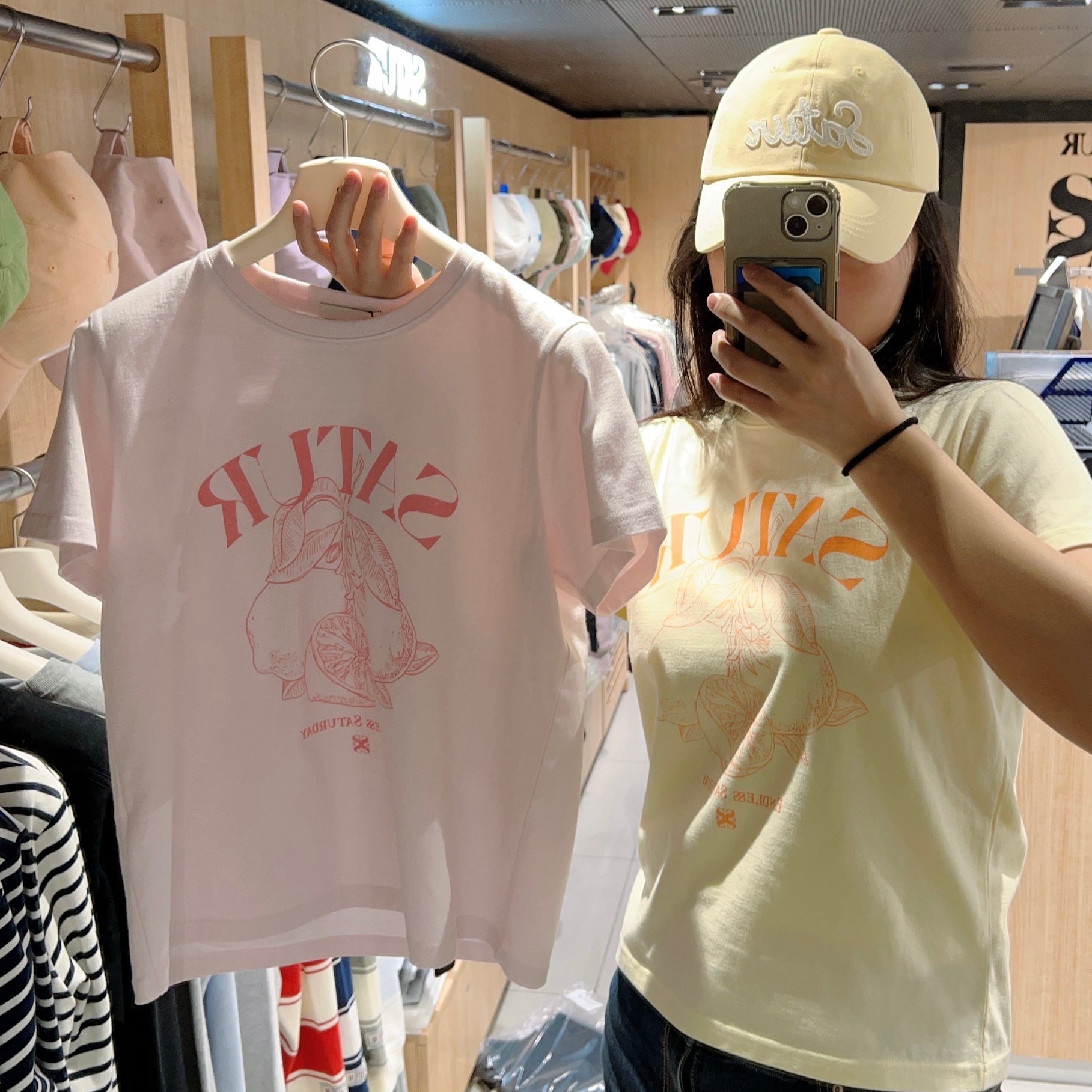 韓國 Satur Capri Citron Drawing Summer Graphic T-Shirt【SR098】
