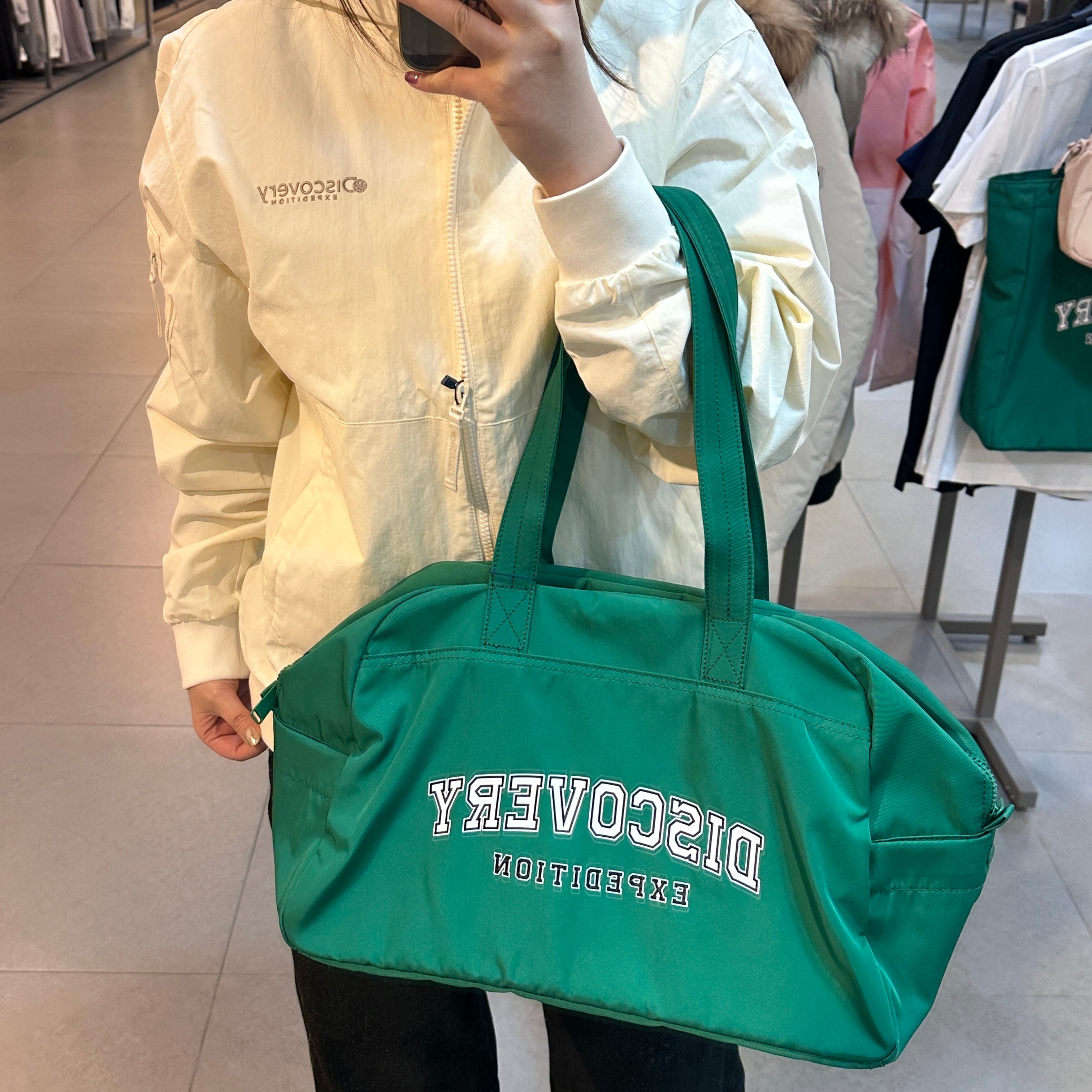 韓國 Discovery Varsity Logo Boston Bag【DY141】
