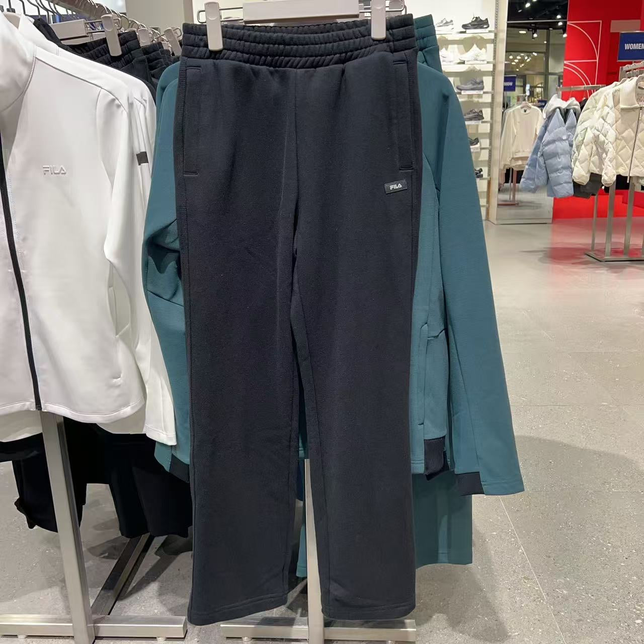 韓國 FILA Unisex Fleece Basic Straight Pants【FA043】