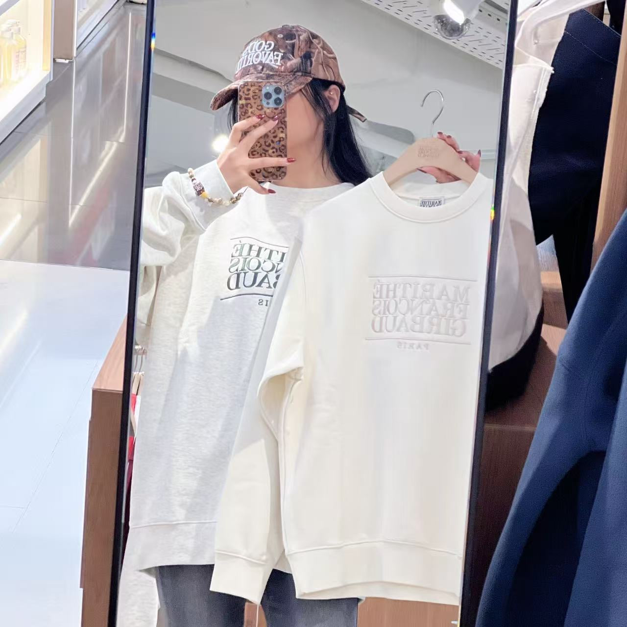 韓國 Marithe Francois Girbaud Classic Logo Embroidery Sweatshirt (Brushed)【MF687】