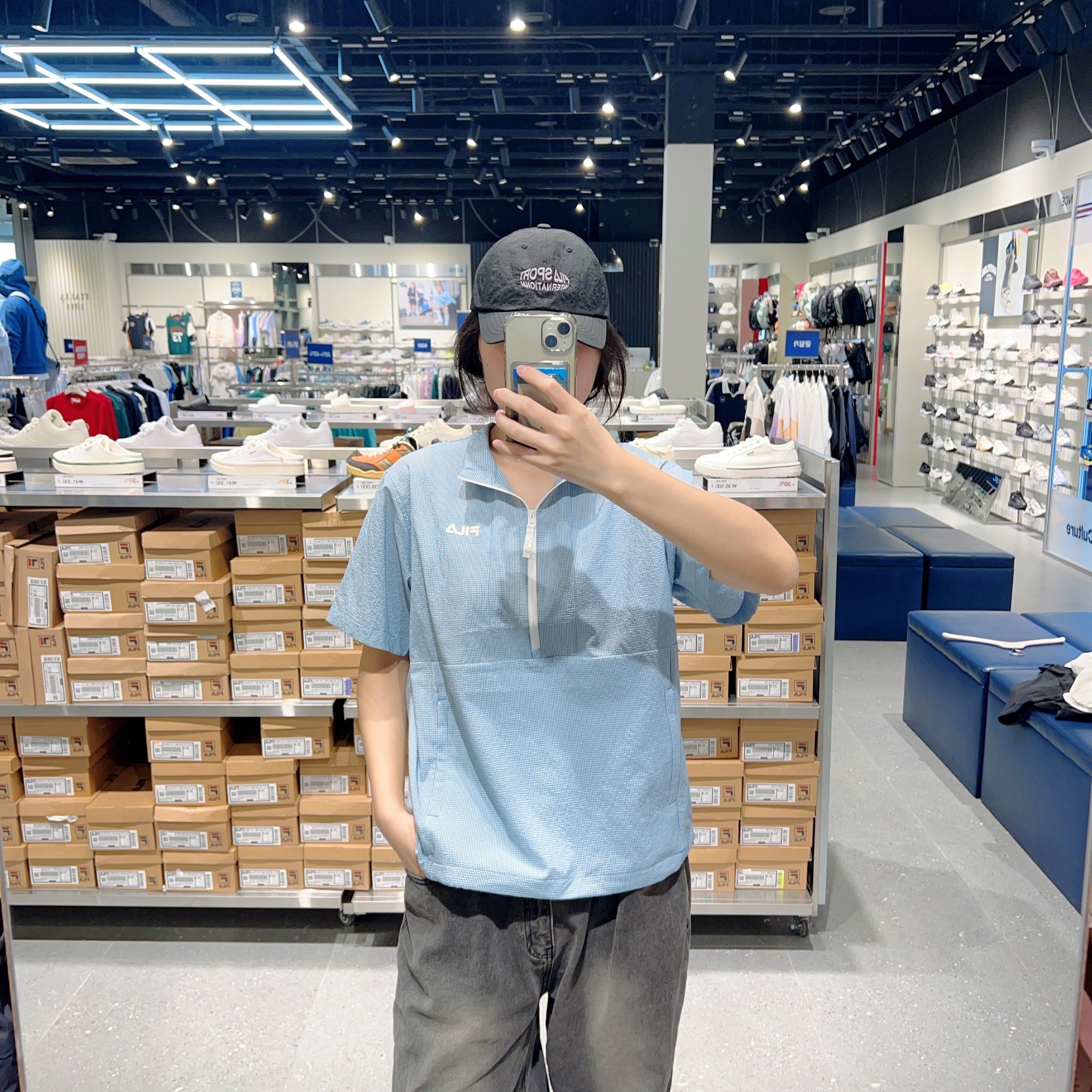韓國 FILA Seersucker Short Sleeve Anorak【FA313】