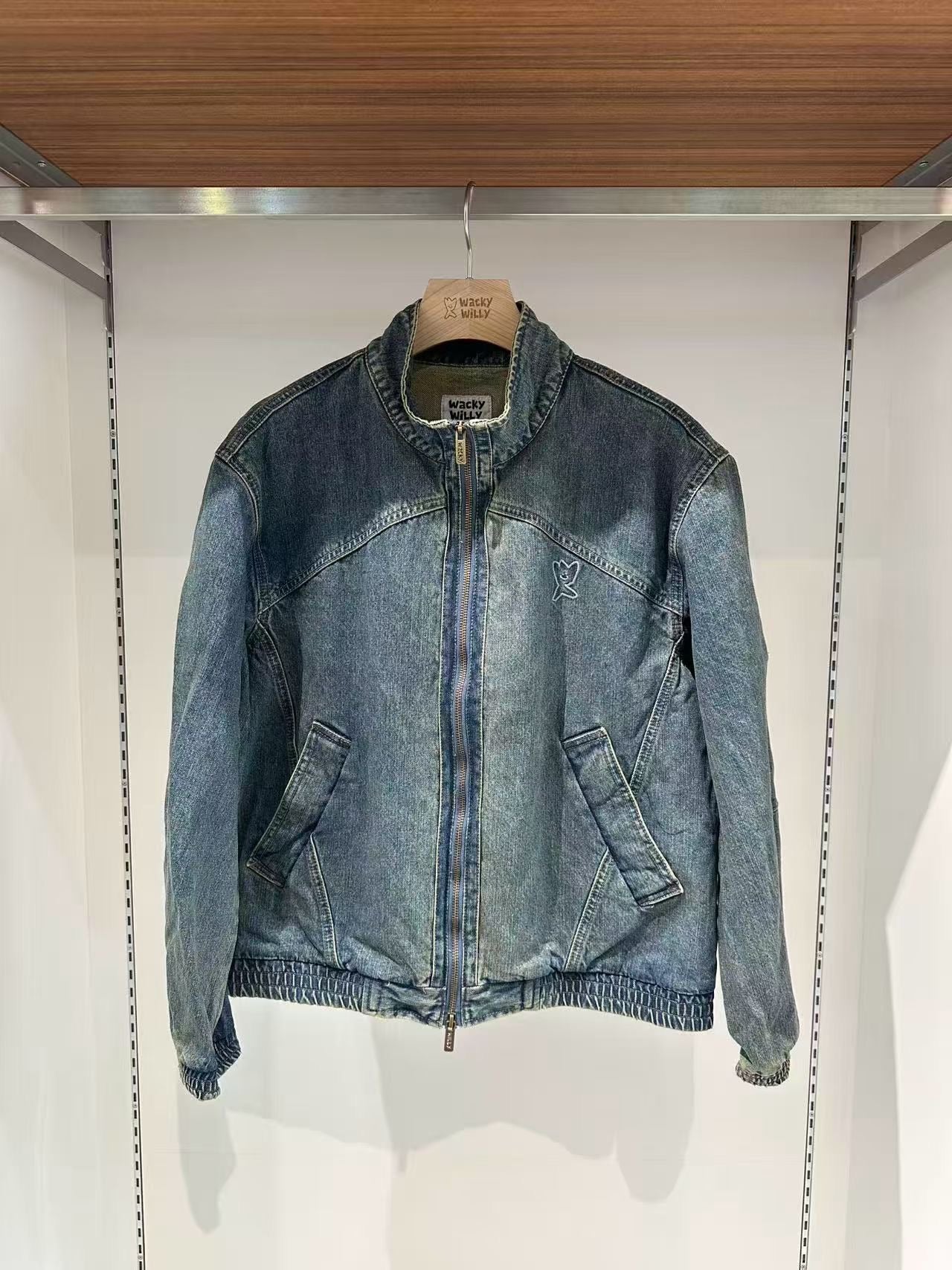 韓國 Wacky Willy Denim high-neck full-zip【WW106】