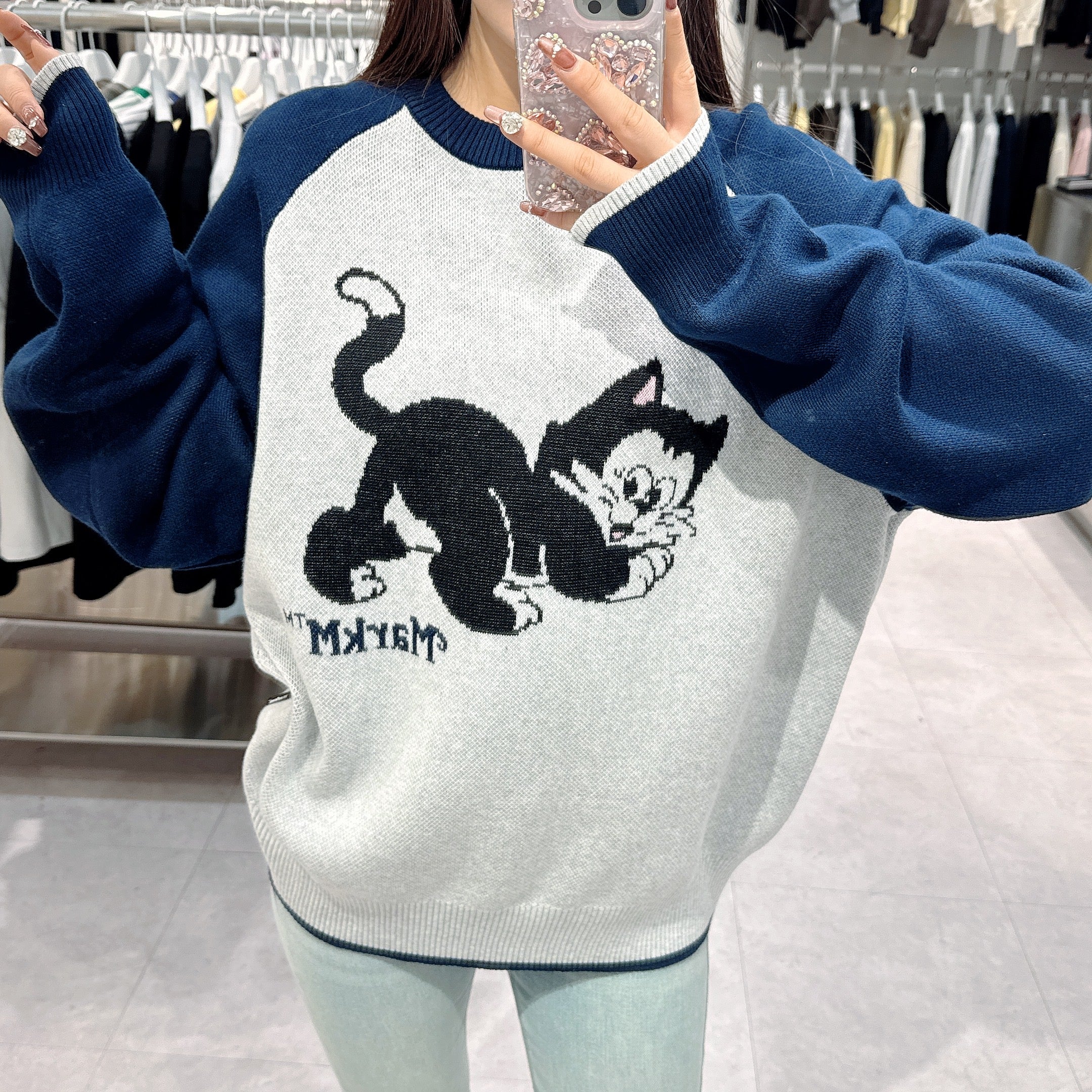 韓國 Markm KITTEN RAGLAN CREWNECK KNIT【MA081】