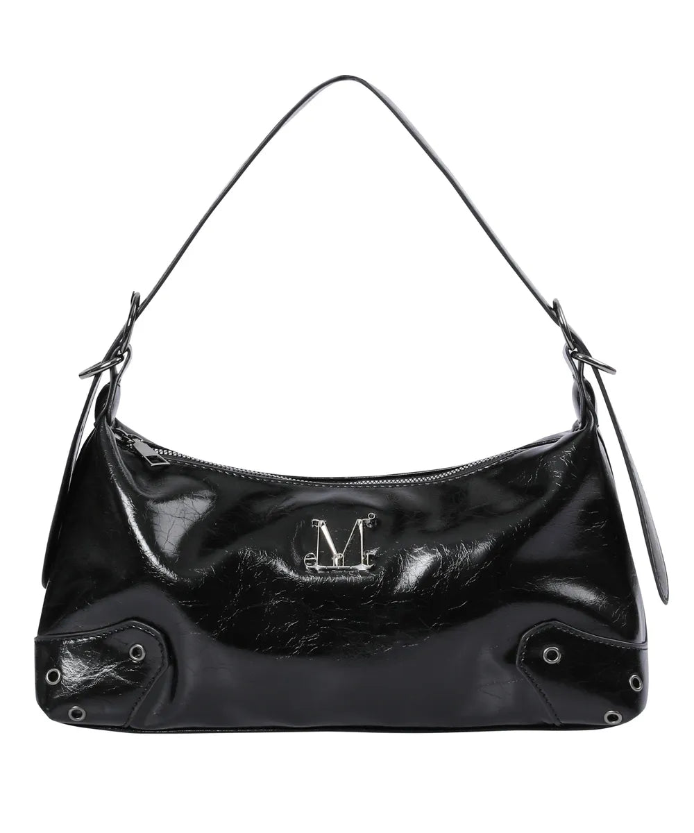 韓國 Mucent Barb Metal Logo 2-Way Eyelet Crossbody Bag【MU092】