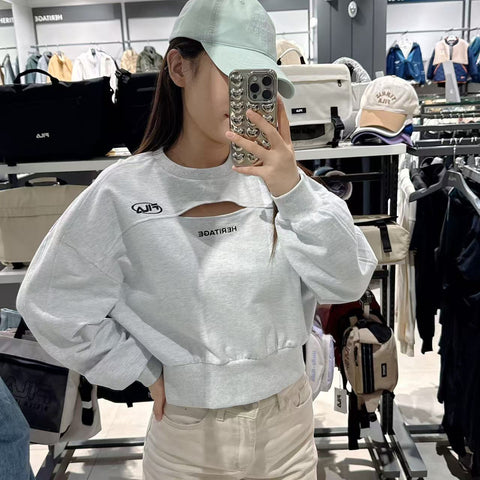 韓國 FILA Embroidered Cotton Blend Sweatshirt【FA065】 - STT Mall HK 靚太網購